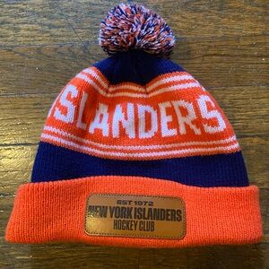 NY islanders blue and orange beanie